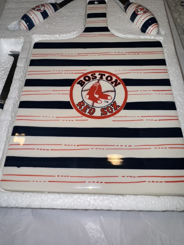 NewCeramic Charcuterie Board With Matching Utensils W/OFFICIAL MLB Red Sox Logo - Image 2 of 4