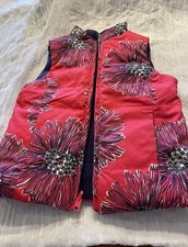 Lilly Pulitzer Girls Reversible Down Floral/fleece Puffer Vest. Small 4/5