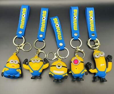 Film Mega Minions Schlüsselanhänger 3D Gummi Geschenk Mega Dave, Jerry, Mel, Gus, Tim