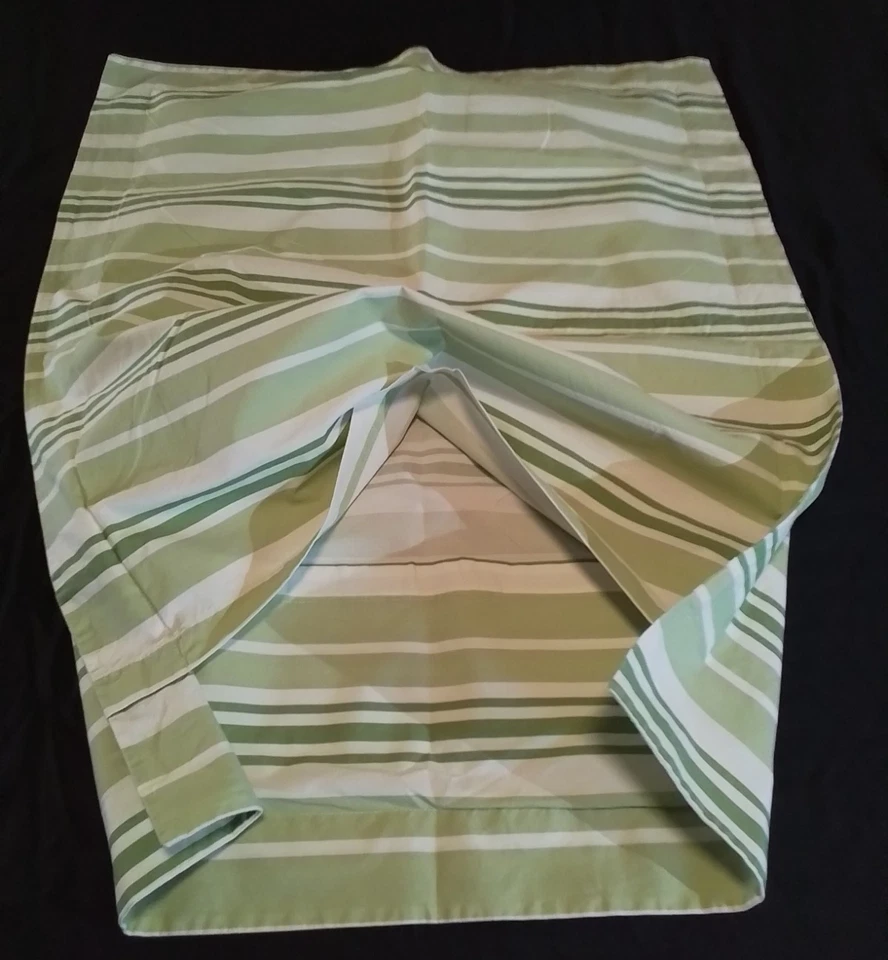 Almohada estándar Pottery Barn a rayas verdes 100 % algodón transpirable elegancia Foto 4 de 4