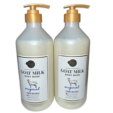 Shower Mate Pure & Natural Dutch Goat Milk Body Wash Duo Pack Moisturizing New