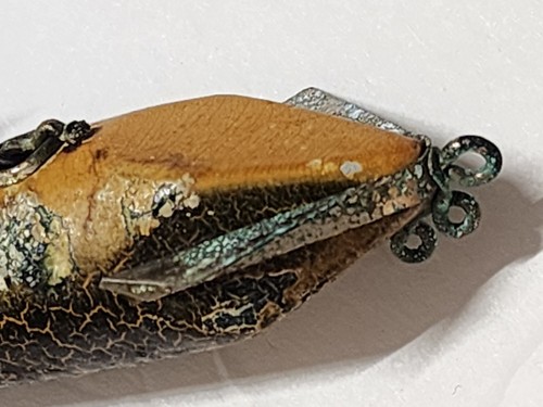 Wiggler Heddon? Shakespeare? Vintage Antique? Wooden 4- 3/4" Fishing Lure - Bild 13 von 14