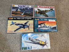 Lote de 5 kits de modelos de aviones y barcos de la Guerra Mundial FW-190G, BF-109, Focke Wulf y más