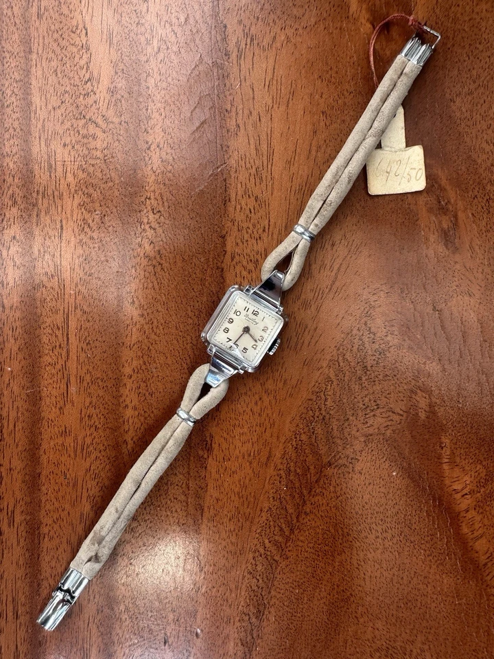 Reloj de Cóctel Breitling Cadette de los años 40, ¡nuevo stock antiguo con etiqueta original! Foto 4 de 4