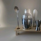 Crown Royal Collectable, Stainless Steel Bar Tools With Wood Holder — photo 2