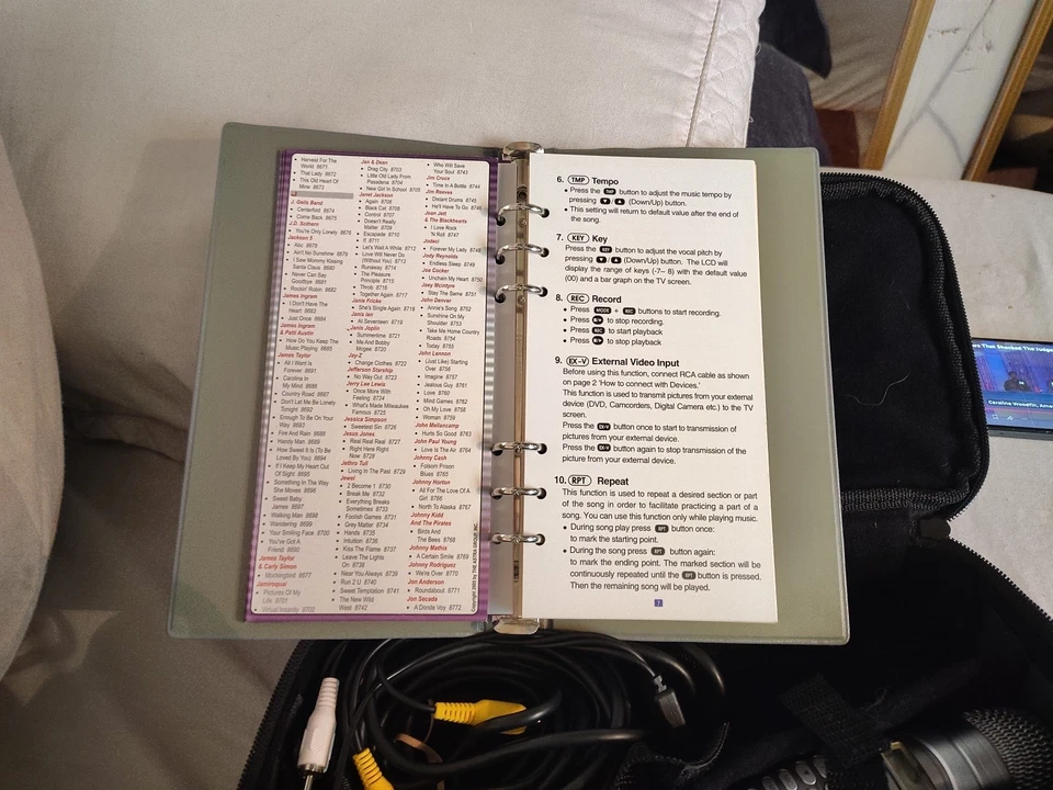 Magic Sing Karaoke w/ Cables, Manual & Case Silver Tested Working - image 3 of 3