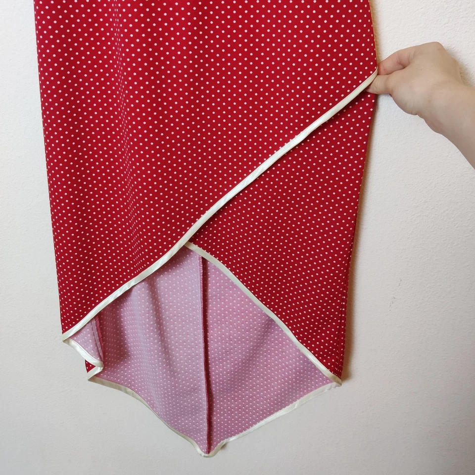Vtg City Triangles Red Polka Dot Halter Neck High Low Dress Medium Retro Pinup - Image 4 of 4