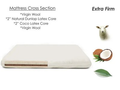 Sweetpea Organic Coconut Crib Mattress Chemical Free Infant Toddler Dual Sided