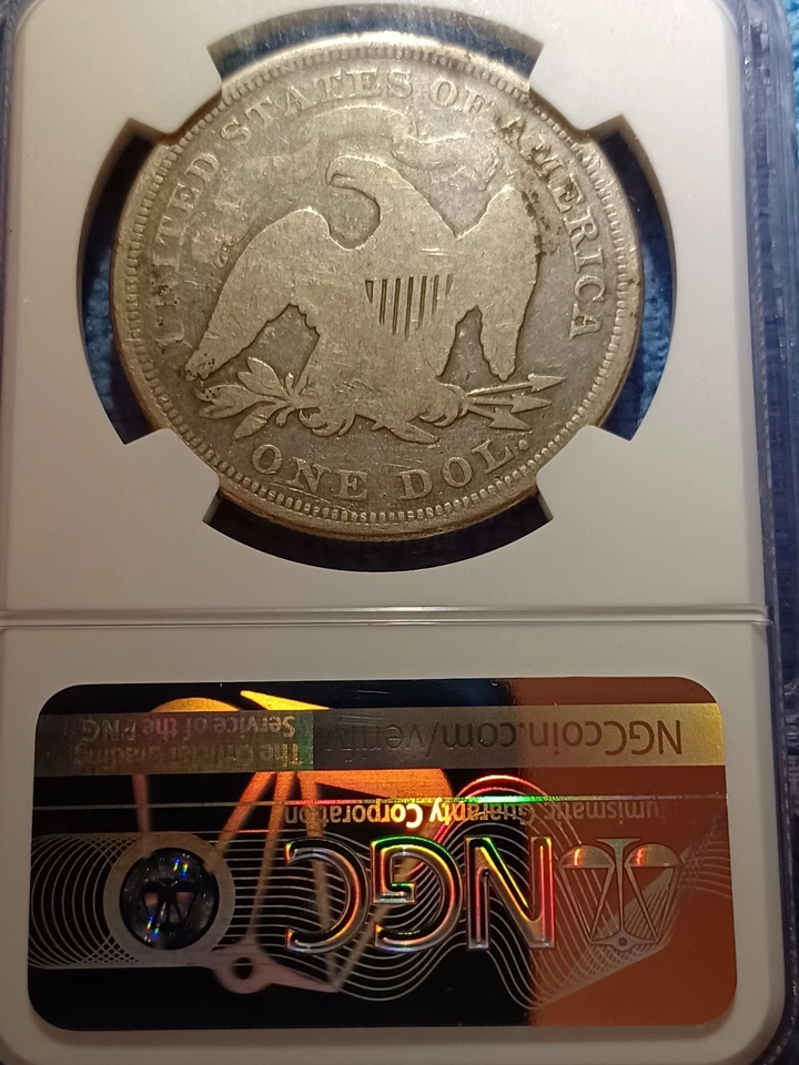 1871 Seated Liberty Silver Dollar NGC G6 Great Workingman Dollar - Image 2 of 4