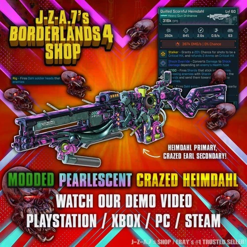 Borderlands 4✨ MODDED 316K DPS CRAZED EARL HEIMDAHL SHOTGUN BL4 ✅PC-PS-XBOX✨