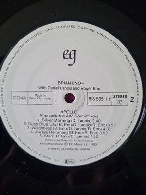 Electr. Rock von BRIIAN ENO With Daniel Lanois and Roger Eno