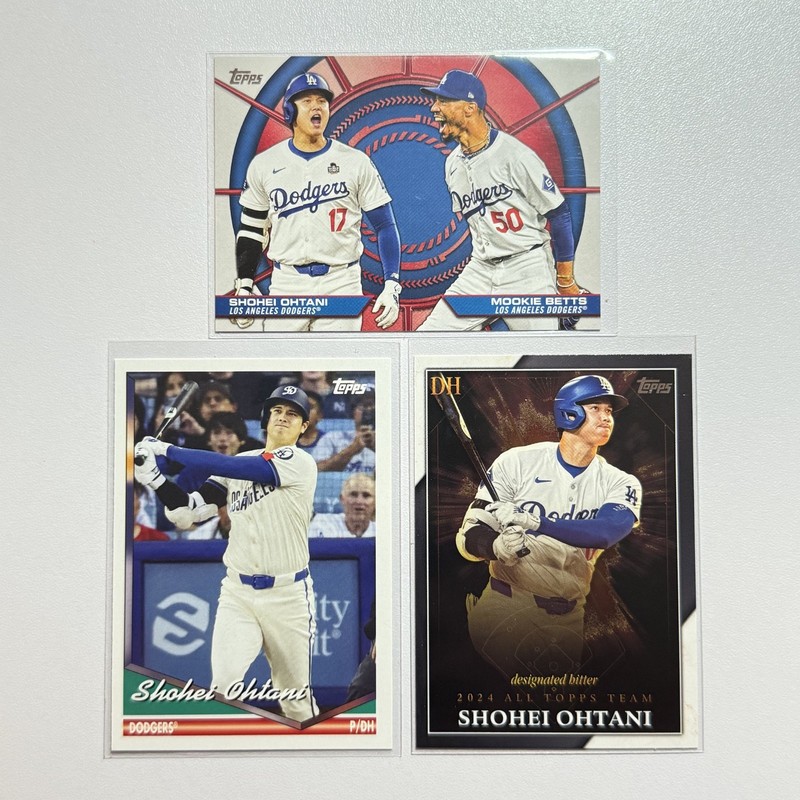 2024 2025 Topps Shohei Ohtani Dodgers 3 Card Insert Lot