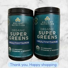 FOR 2 Ancient Nutrition Organic Super Greens  Multivitamin 7.5 oz Each NEW SHIP