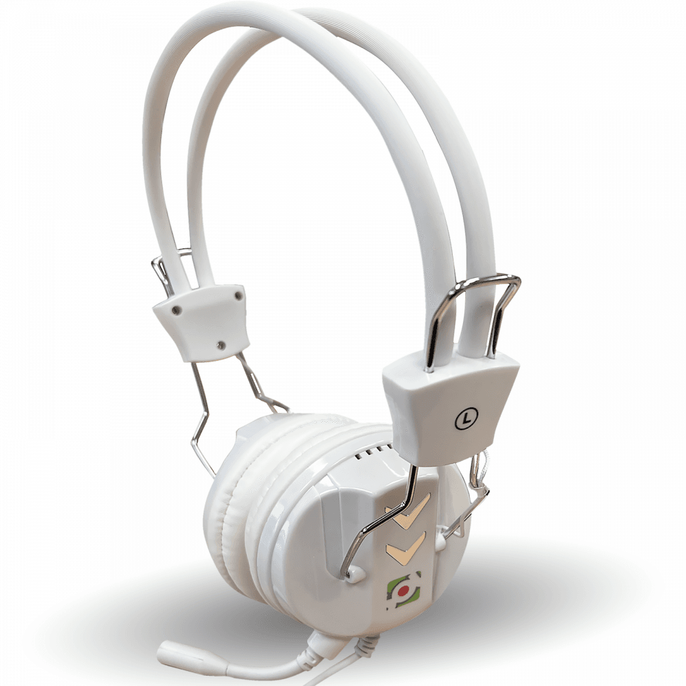 White Computer PC Mac Laptop Multimedia Headphone Headset with Microphone Mic