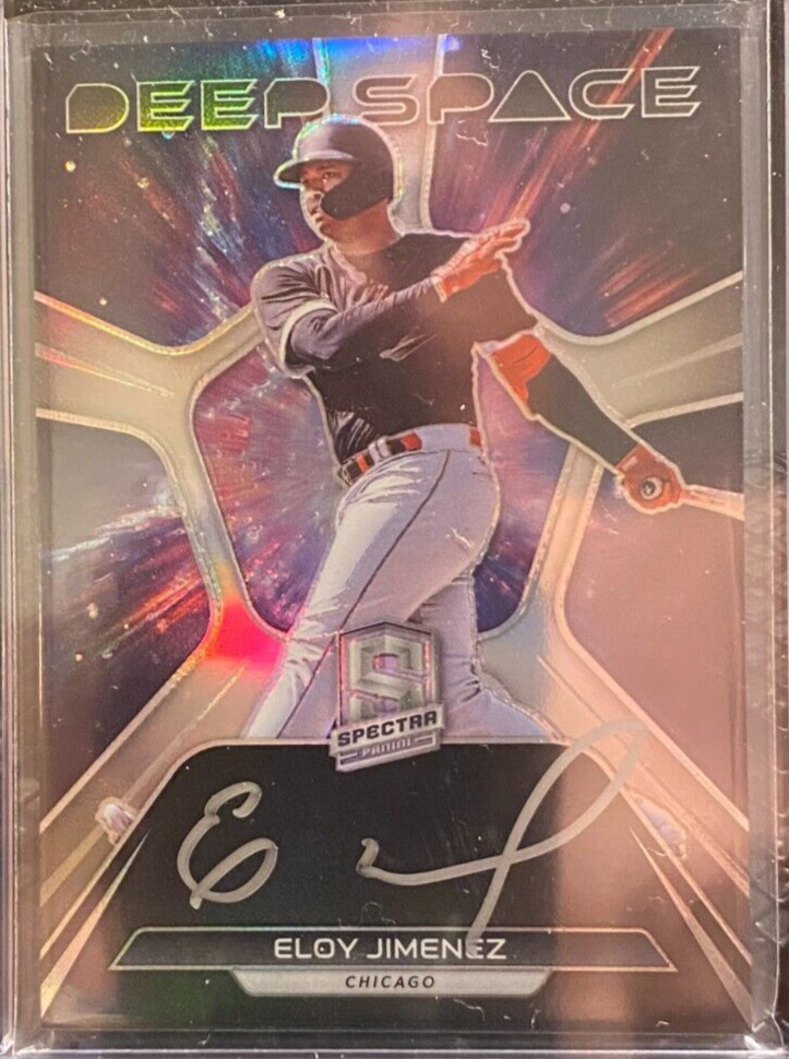 Eloy Jimenez 2022 Chronicles Spectra Deep Space Silver Prizm Auto - White Sox