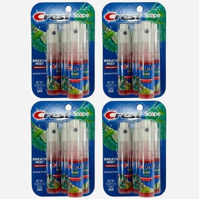 (4-Pack) Crest Breath Mist Scope Long Lasting Cinnamint 0.24 oz (7ml) Sugar Free