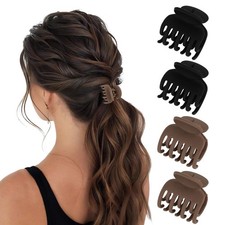 4Pcs Matte Small Claw Clips for Thin/Thick/Hair Double Row Teeth Hair Claw Cl...