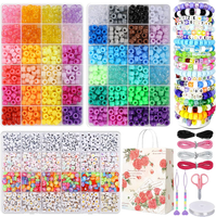 Lymoor 1900 Pony Beads, Kandi Bunte Perlen FüR ArmbäNder Set, 1000 Alphabetperle