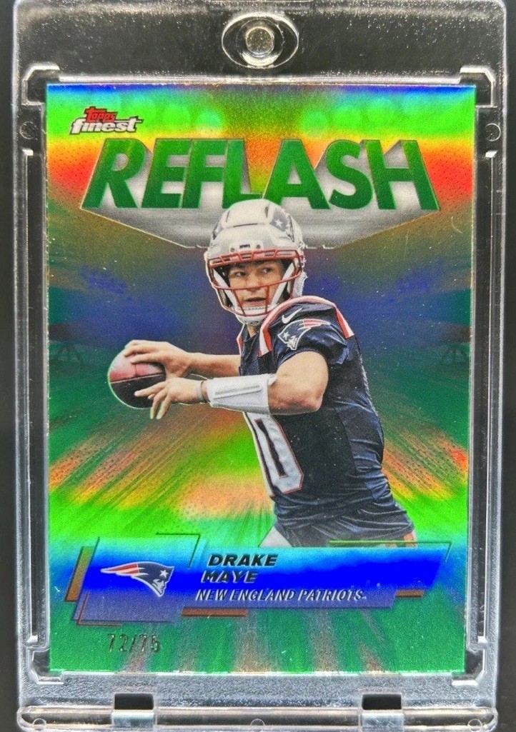 Topps 2025 Finest Reflash Drake Maye Patriots #RF-5 Green Refractor /75