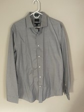 Mens Banana Republic Long Sleeve Button Up Dress Shirt Size Large Color Gray NWT