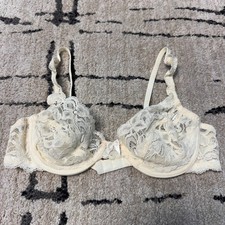 Rigby Peller Vintage 90s Bralette Lace Bra Women's Sz 36B White