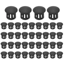 40 Pcs 10mm/3/8" Plastic Hole Plugs, Flush Type Round Plug Black