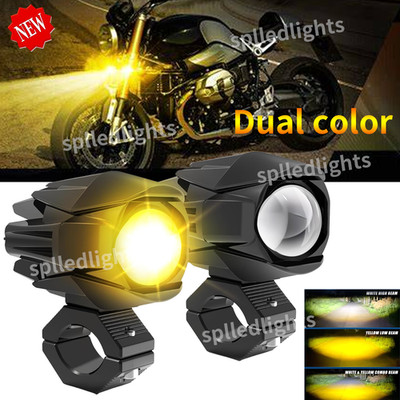 2xLED Headlight Driving Pod White Yellow Offroad Motorcycle CRF1100L Africa Twin
