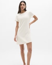 Athleta Women s Seasons Rib Tee Dress Size Medium Petite New With Tags NWT Bone