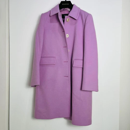 Autentico cappotto Gucci lana rosa taglia 38S buone condizioni dal Giappone