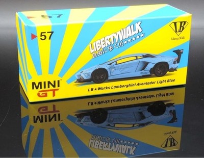 Mini GT 57 LB Works Lamborghini Aventador Light Blue Right Hand