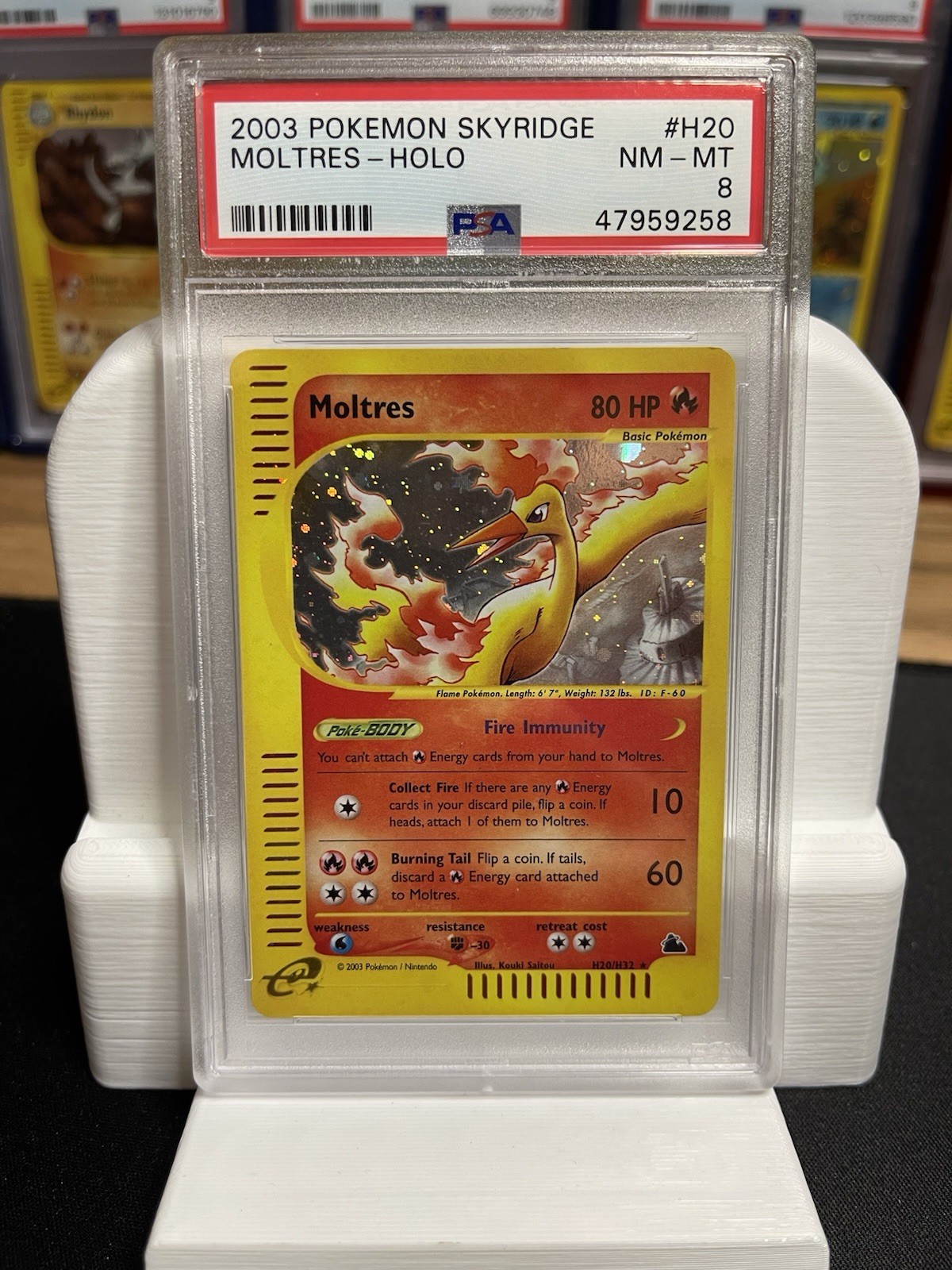 Pokémon Skyridge Moltres Holo H20 Psa 8