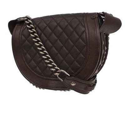 Chanel Brown Calfskin Pony Hair Paris-Dallas Saddle Shoulder Bag