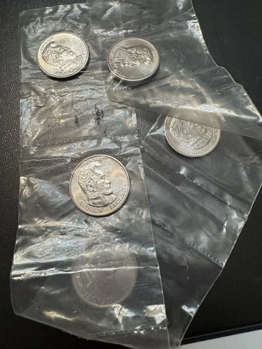 (5) Five Sealed Andrew Jackson .999 Silver Half Ounce Rounds, Pristine Condition