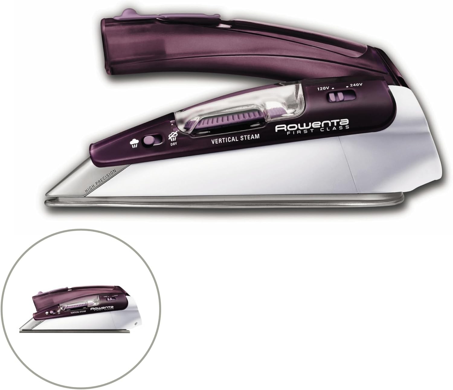 Rowenta Travel Iron, Pro Compact Stainless Steel Soleplate Hand Held Steamer Iro