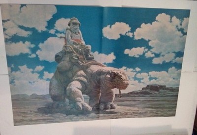 Man on Lizard Crossing Over Poster Ron Cobb Art Inspiration for Star Wars x