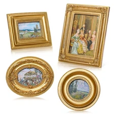 4 Pcs Christmas Vintage Picture Frames Set Mini Antique Picture Frame Small L...