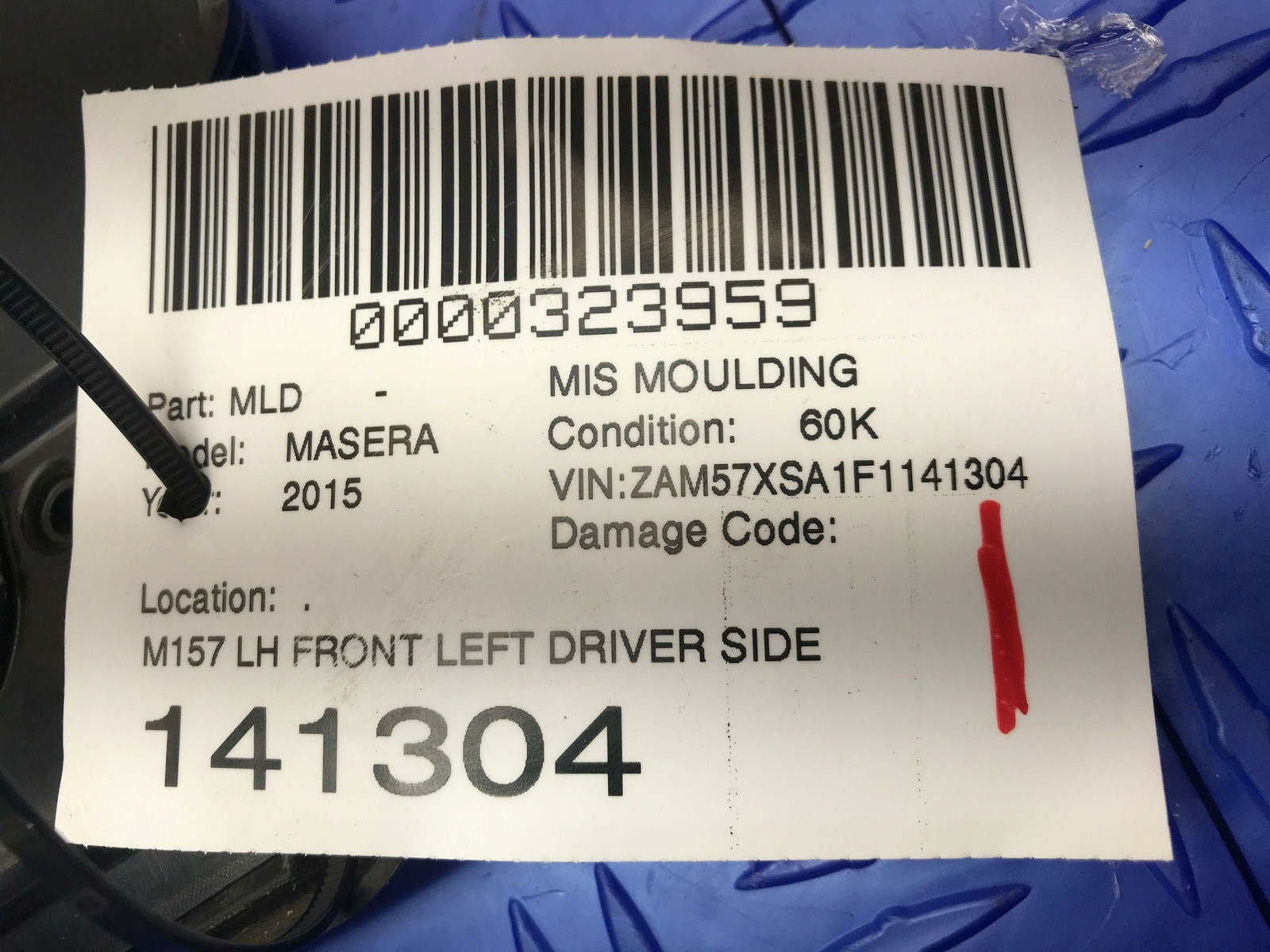 2014 - 2017 MASERATI GHIBLI M157 FRONT LEFT CENTER B PILLAR MOULDING 6700247880