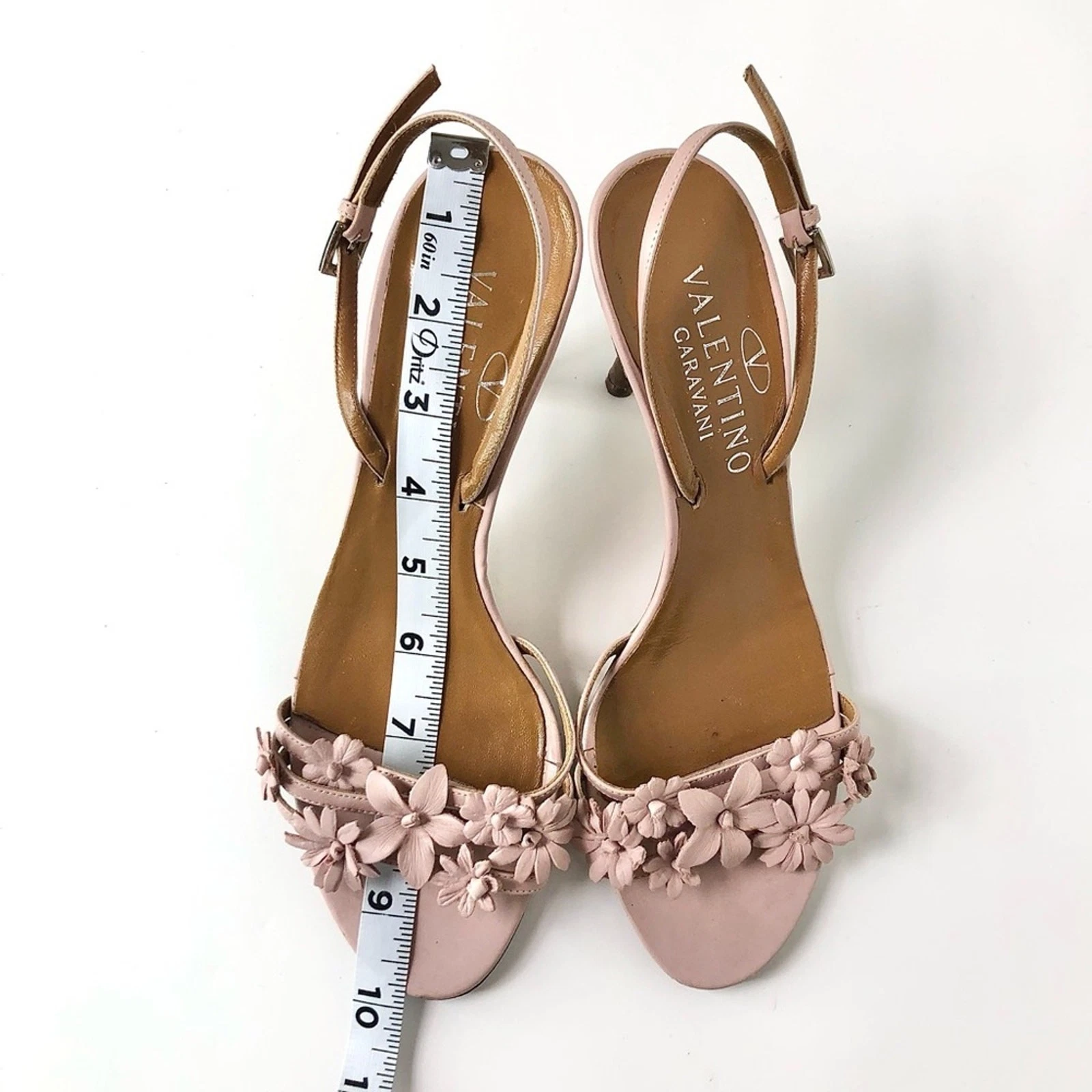 Sandali Valentino Garavani retrò Y2K rosa taglio floreale pelle slingback 37 5