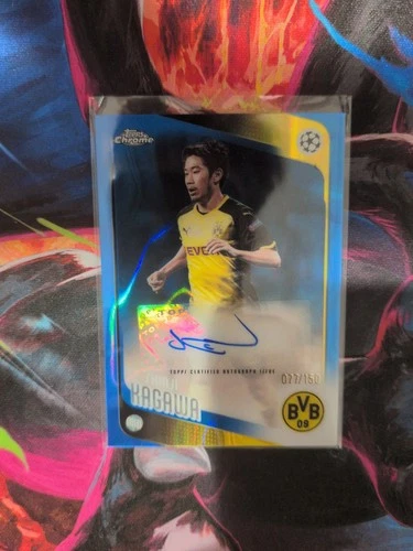 Shinji Kagawa 2025-26 Topps Chrome UEFA UCC Blue Auto /150 BVB