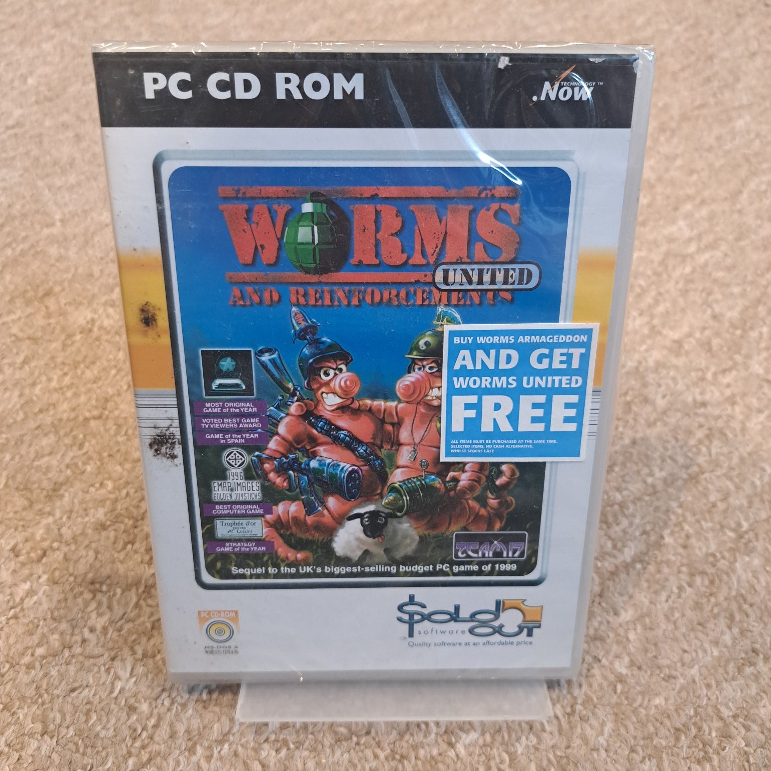 Worms United PC CD ROM Video Game Strategy Turn-Based Multiplayer NEW SEALED