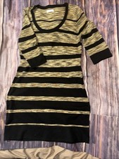 Calvin Klein Women's Black Brown 3/4 Sleeve Sweater Dress Size Large