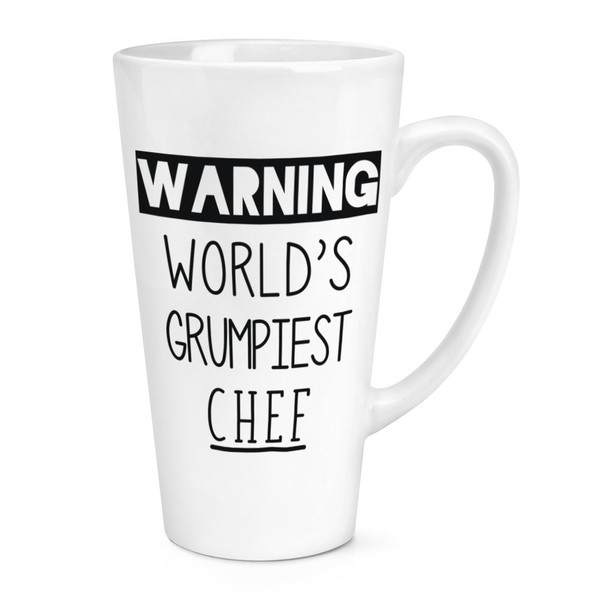 Warnung World's Grumpiest Chef 483Ml Groß Latte Becher Tasse Beste Cook Nahrung-image