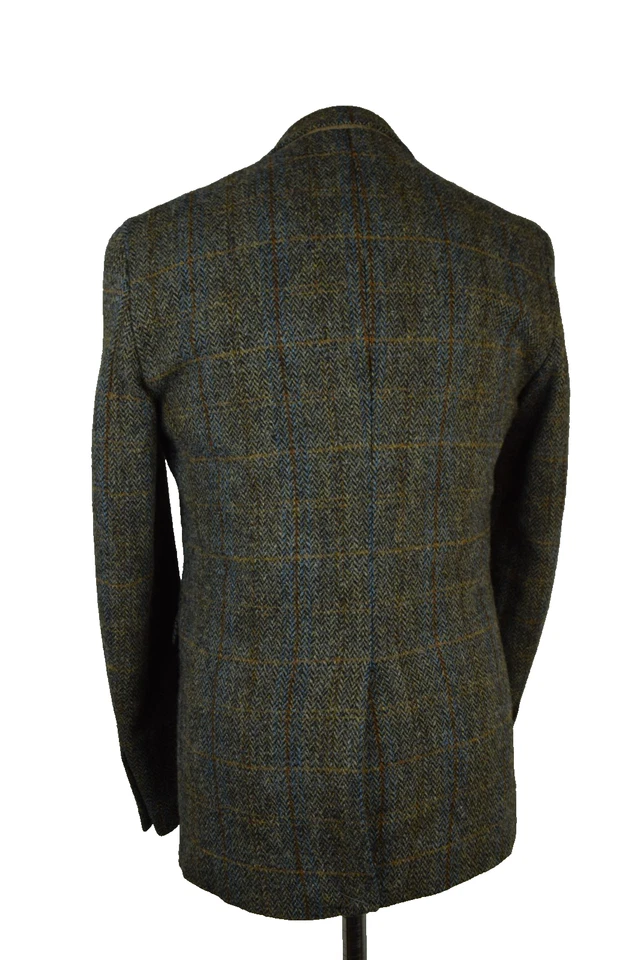 Harris Tweed Tailored Country Checked Herringbone Blazer Jacket 38R #29 PRISTINE - Image 4 of 4
