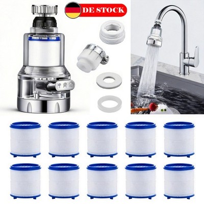 Wasserfilter für Wasserhahn Wasserhahn Filter 360° Tap Water Filter mit 3 Sprühf