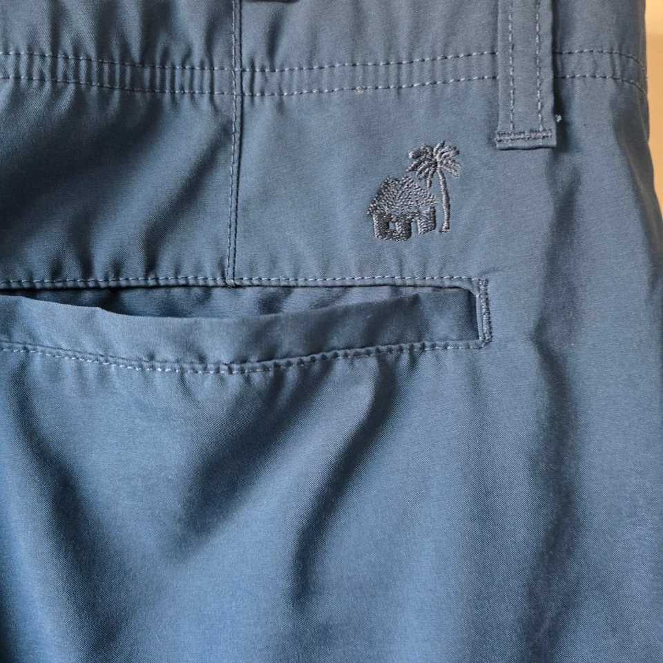 Caribbean Joe Mens Navy Blue Flat Front Shorts Size 40 Polyester Spandex Blend - Image 4 of 4