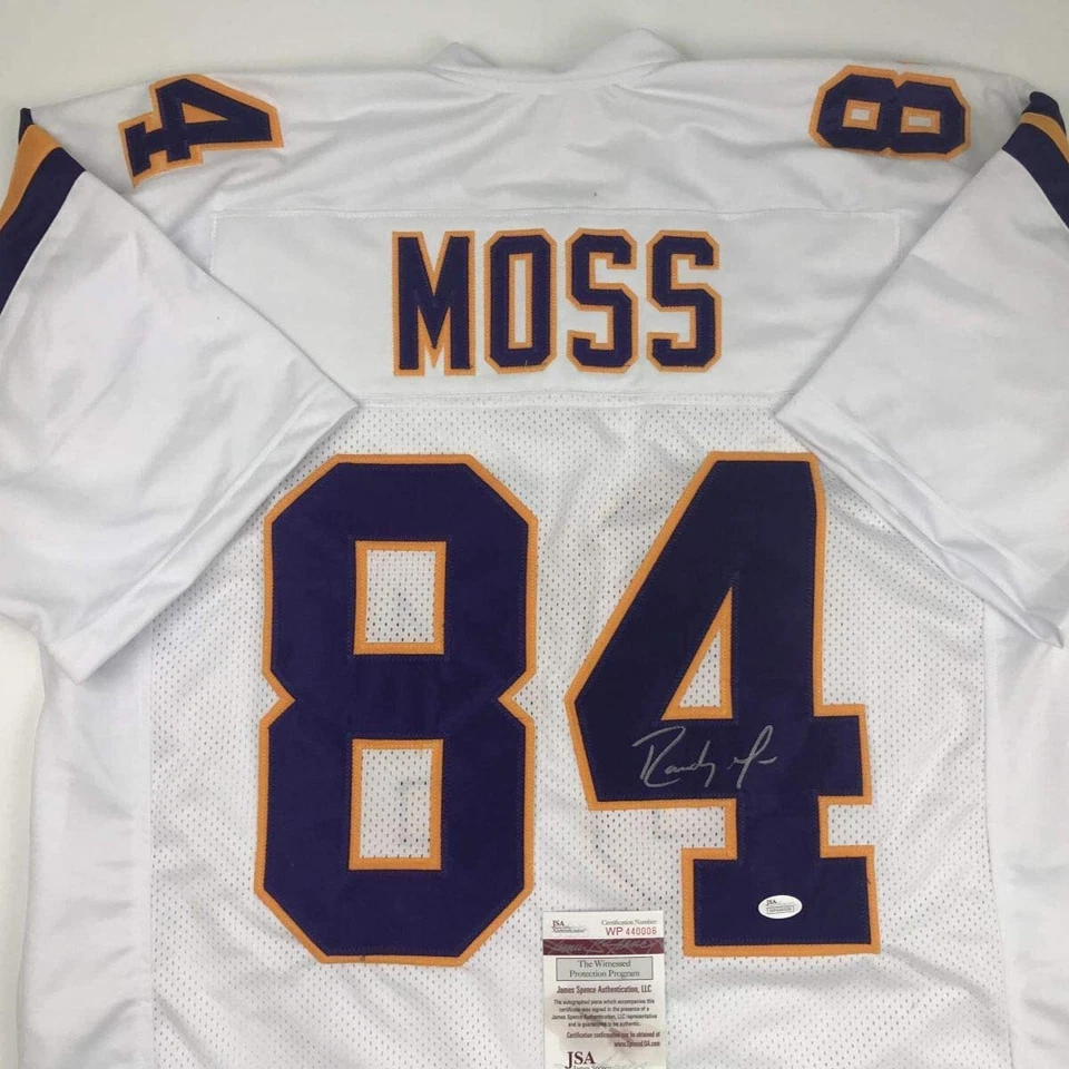 Autographed/Signed Randy Moss Minnesota White Football Jersey JSA COA - Image 2 of 4