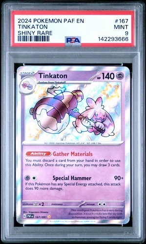 2024 POKEMON PAF EN-PALDEAN FATES SHINY RARE #167 TINKATON PSA 9