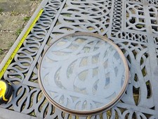 Antique spun brass 12 inch wall clock bezel plain glass sight ring fusee america