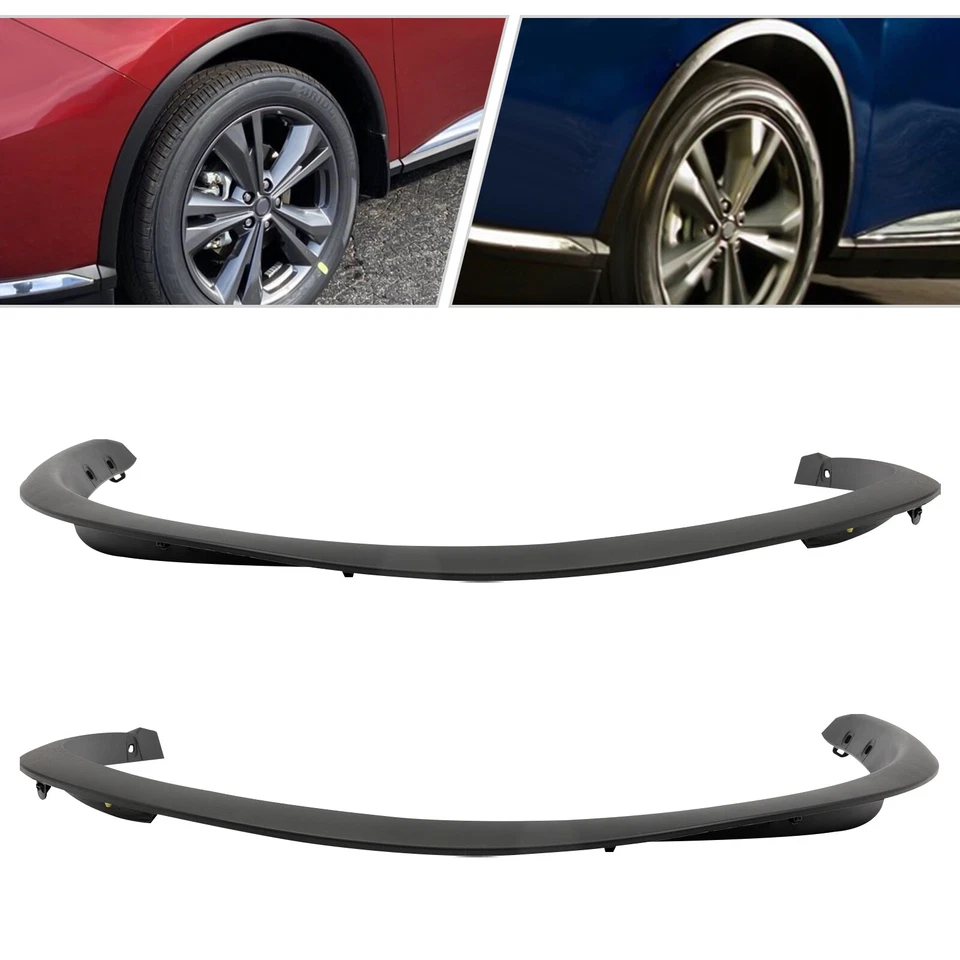 Front Pair Fender Trim Set For 2015-2021 Nissan Murano Textured Black Molding - Imagem 2 de 4