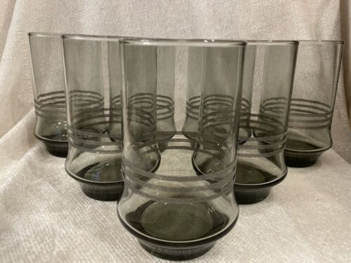 Libbey 'Monaco' Rauchglas Becher Kühler 5" 7er Set Vintage Neuwertig - Bild 2 von 6